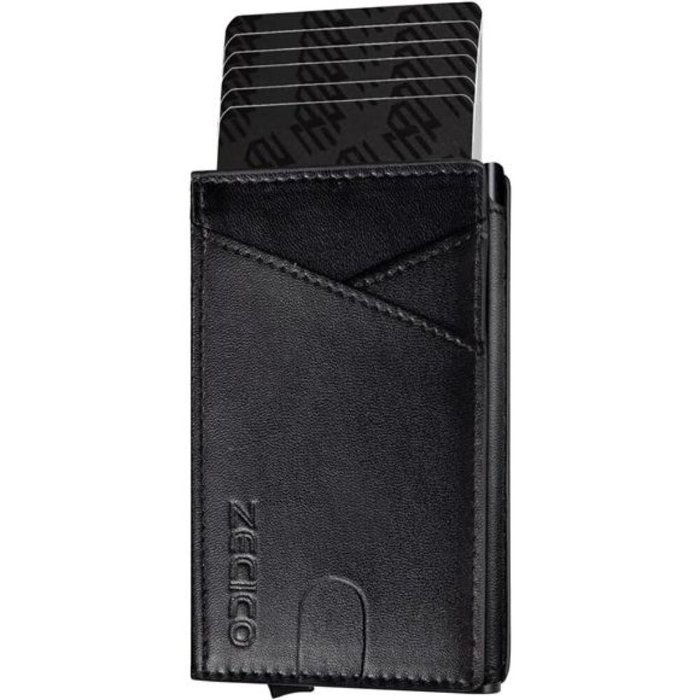 Mens Slim Wallet with Money Clip Black2